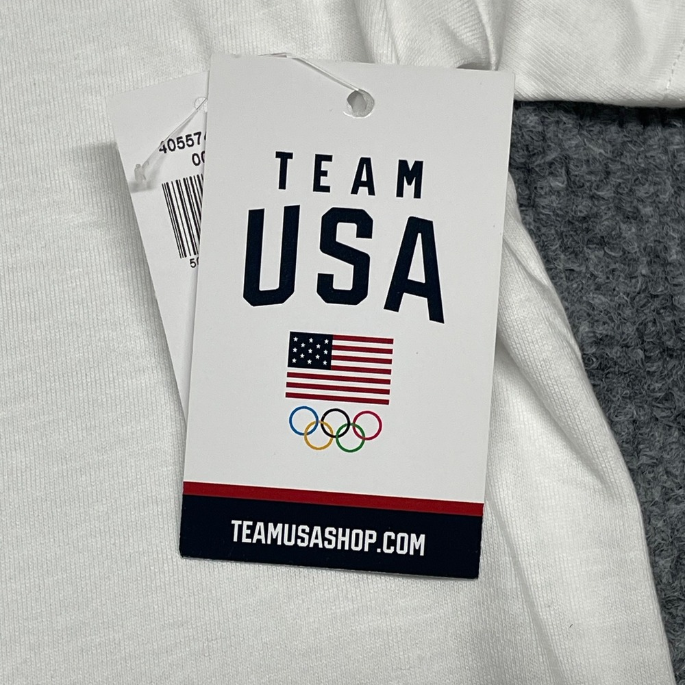 Team USA T-Shirt Womens Medium White Olympics Graphic 100% Cotton Crew Neck NEW - Picture 4 of 11